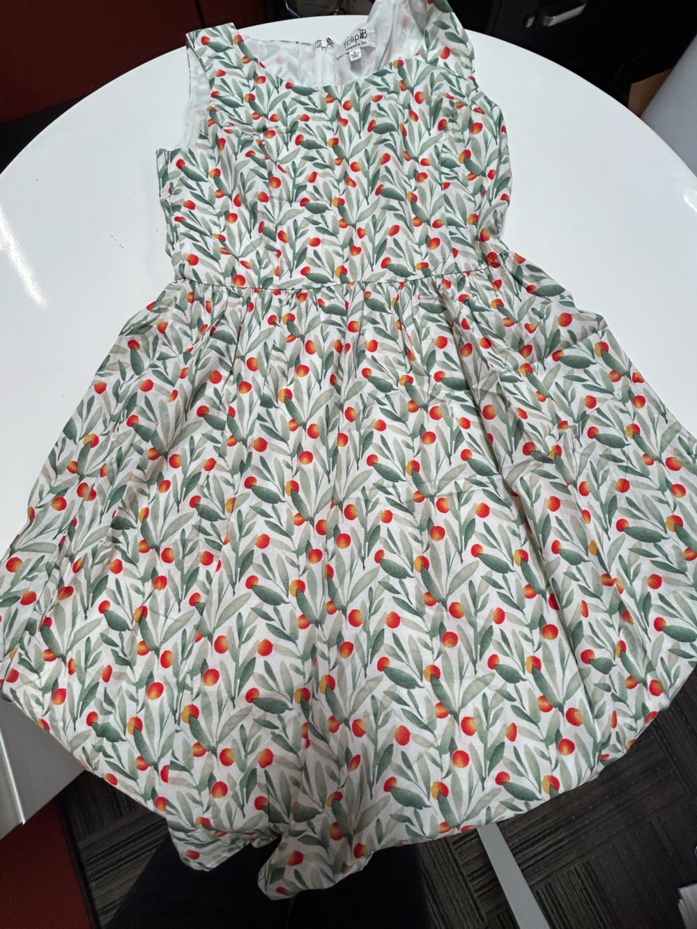 Tulip B cotton orange tree leaves dress size M